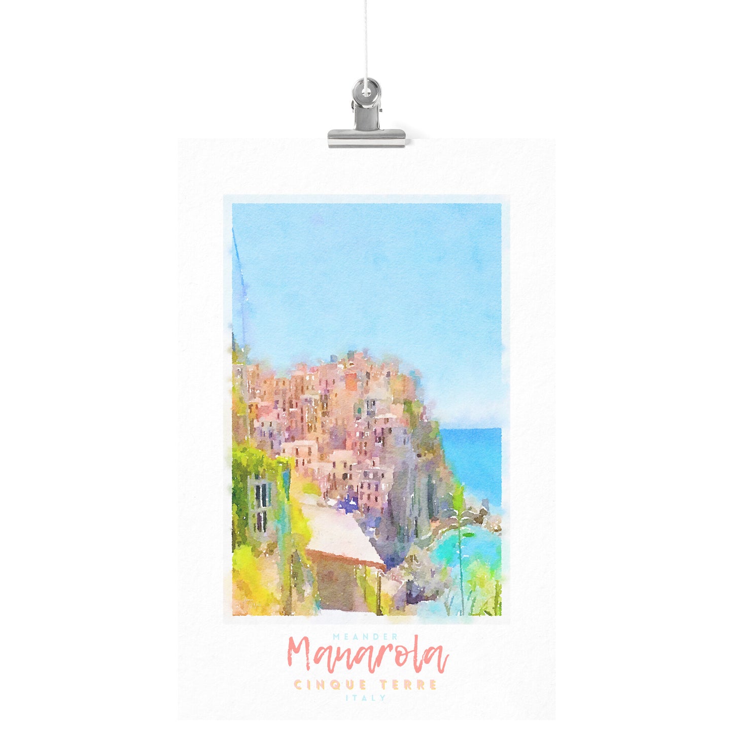 Poster with view of cliffside village Manarola