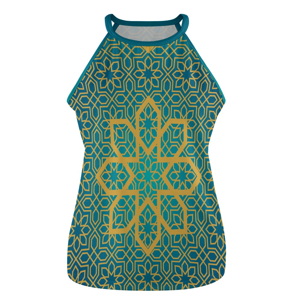 SANDBAR Hi Neck Singlet Top CADIZ Malachite S-5XL