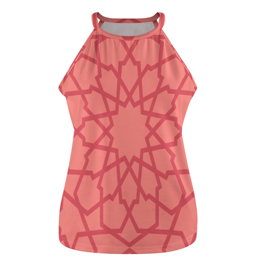 SANDBAR Hi Neck Singlet Top CORDOBA Coral Vieira S-5XL