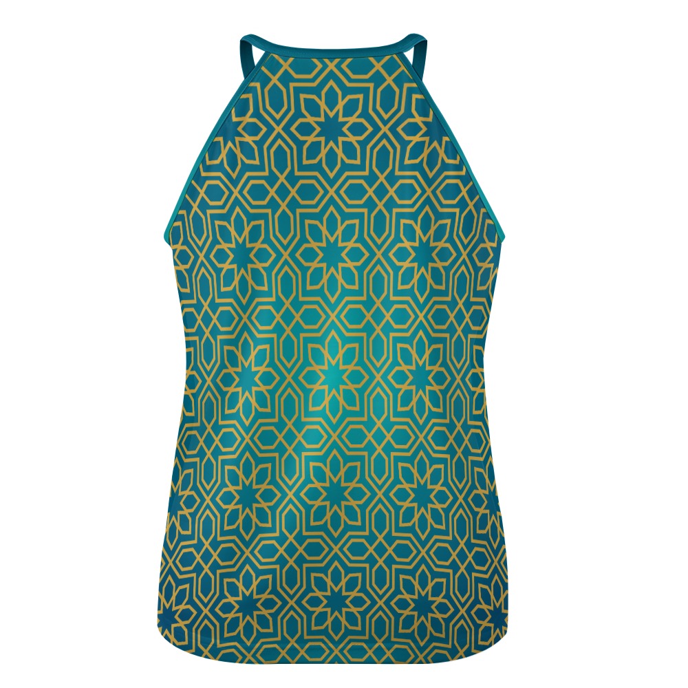 SANDBAR Hi Neck Singlet Top CADIZ Malachite S-5XL