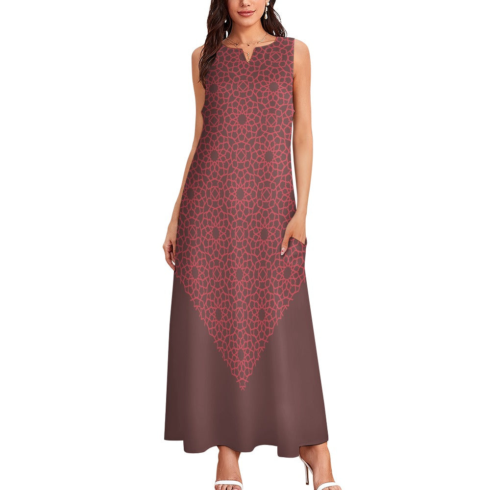 SANDBAR Long dress CORDOBA Cacao and Vieira S-5XL