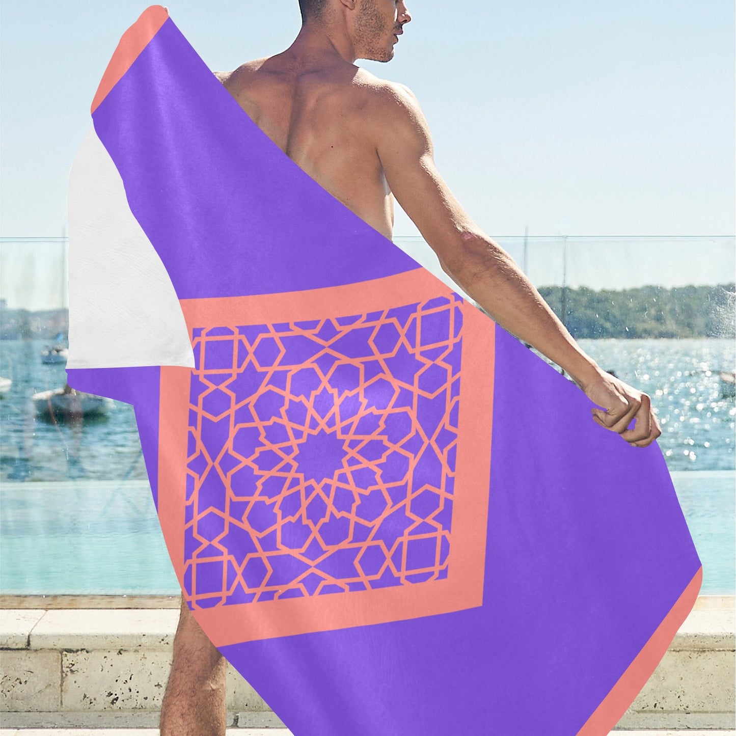 SANDBAR Beach Towel Suede CORDOBA Jacaranda Coral Shakeoff