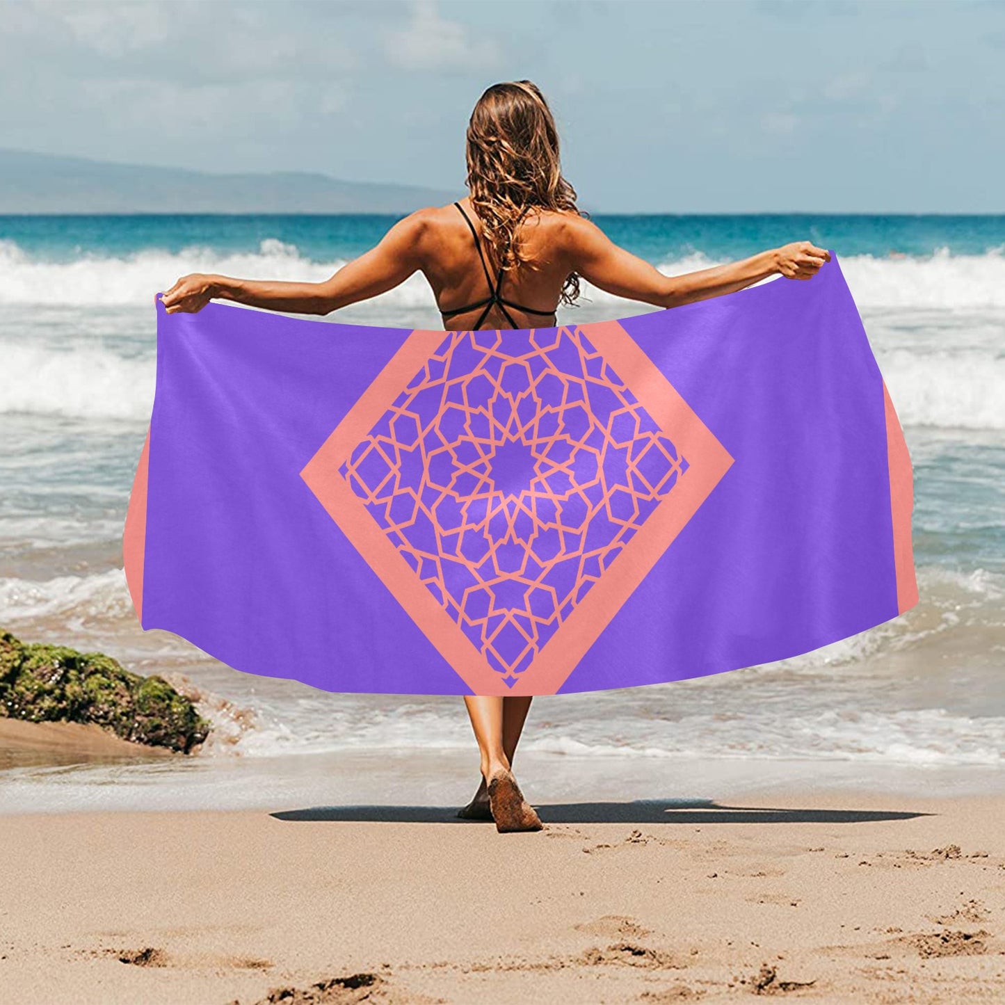 SANDBAR Beach Towel Suede CORDOBA Jacaranda Coral Shakeoff