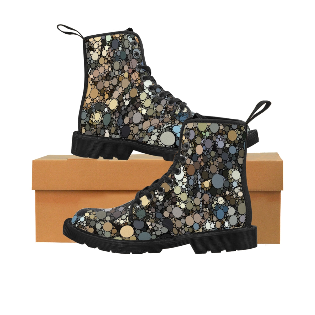 Festival boots with striking dot pattern over sides and back