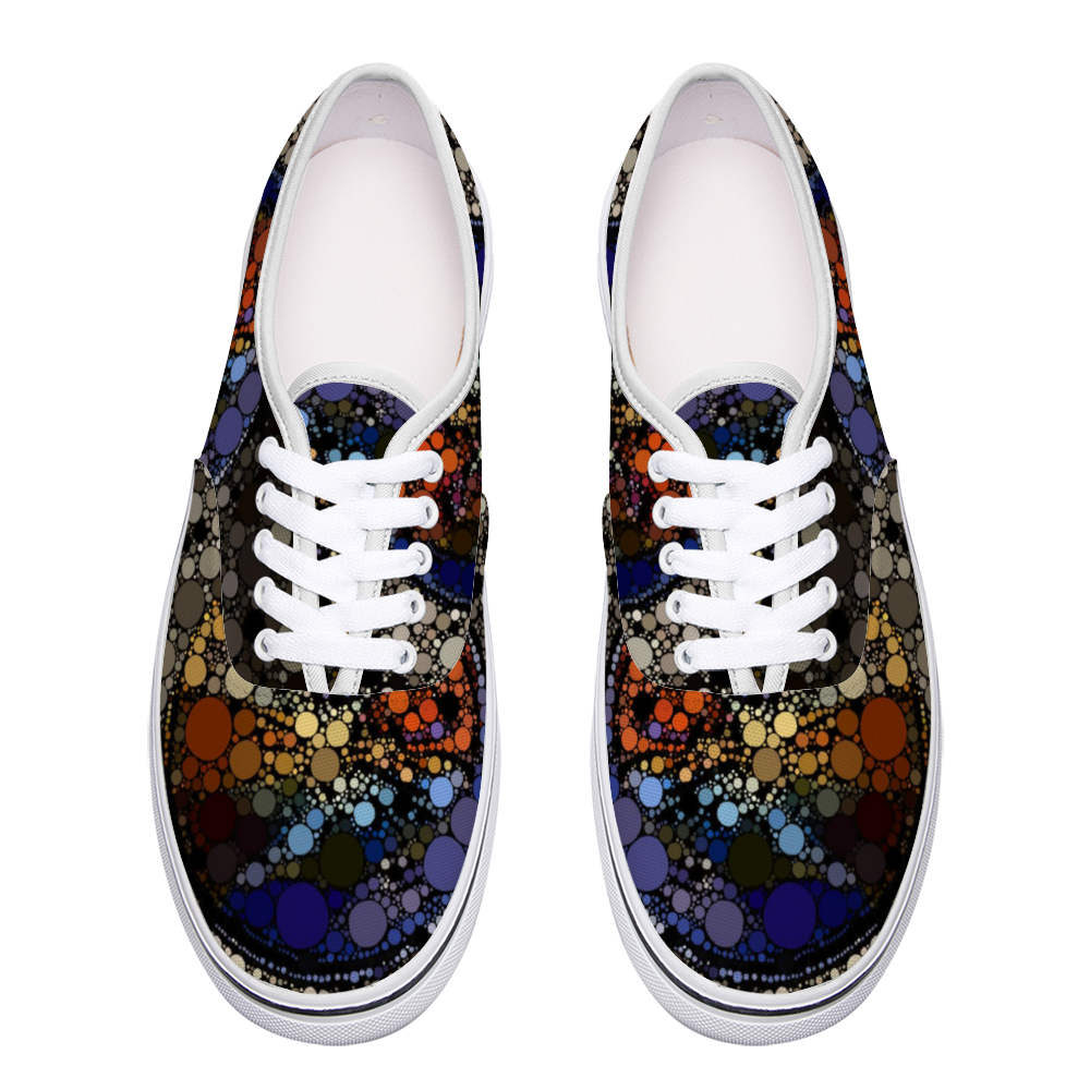 Sneakers flooded with dots in and earthy colour palette