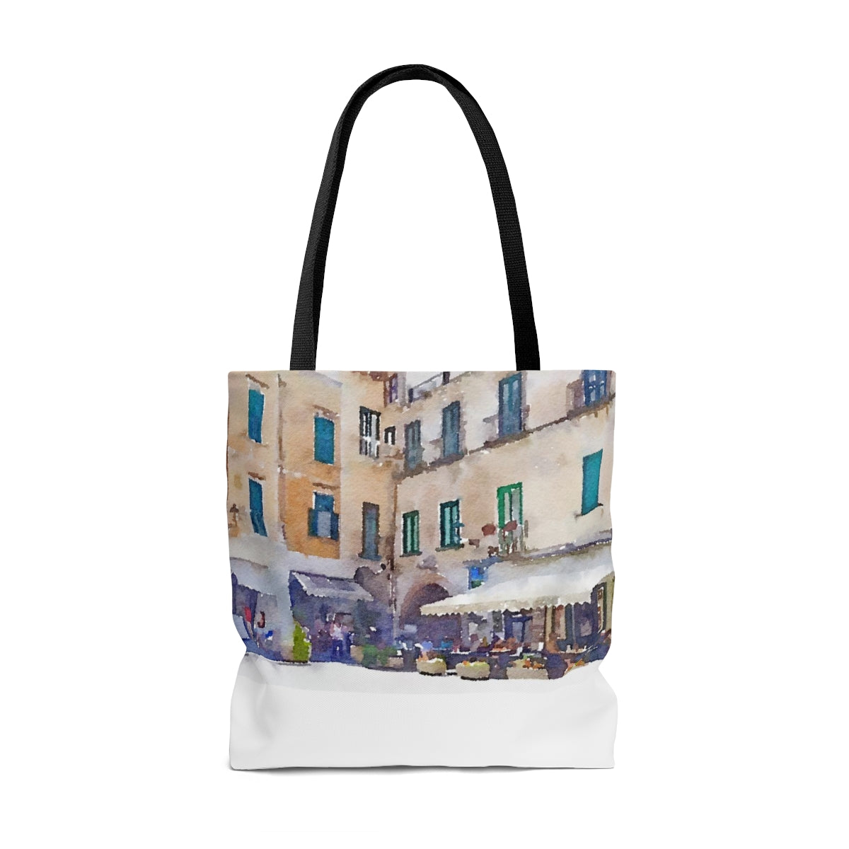 Big tote bag printed with Italian scenes