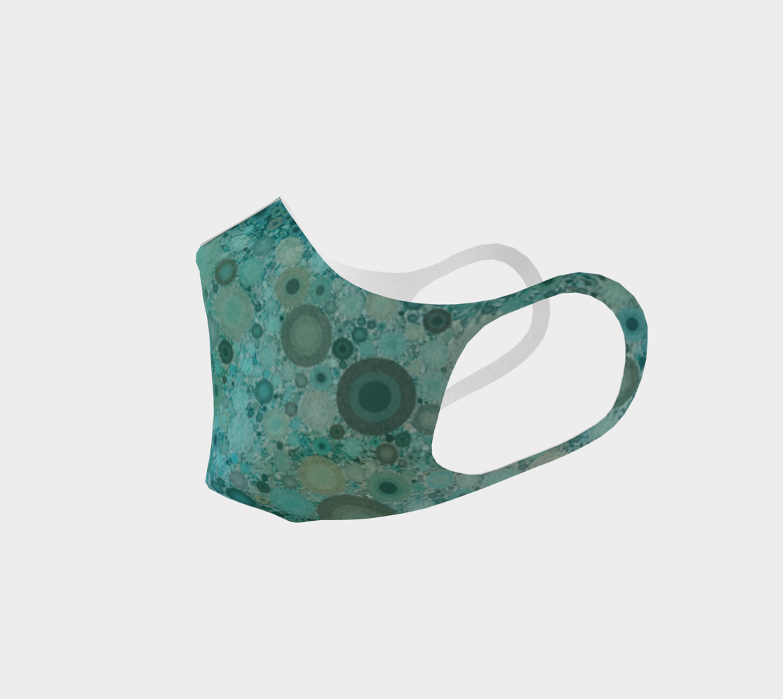 Mask with cool tones of mint green and aqua