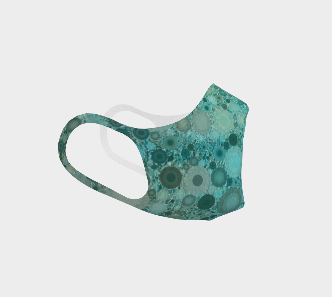 Mask with cool tones of mint green and aqua