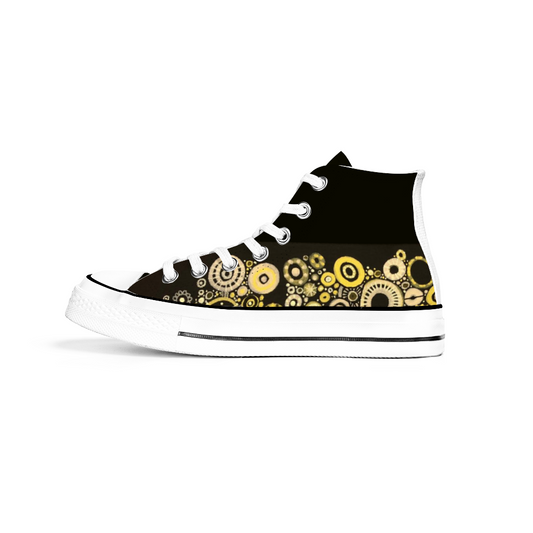 Gymboots Sneakers with sunshine and bumblebee tones with a black tongue