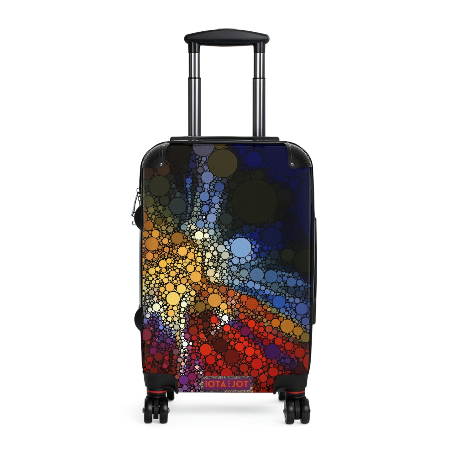 Wheeled small suitcase / Carry on luggage with anenigmatic explosion of colour.