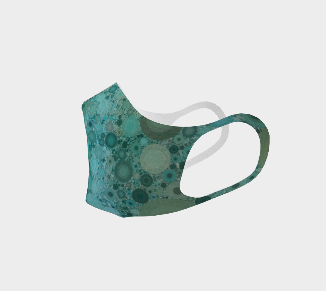 Mask with cool tones of mint green and aqua