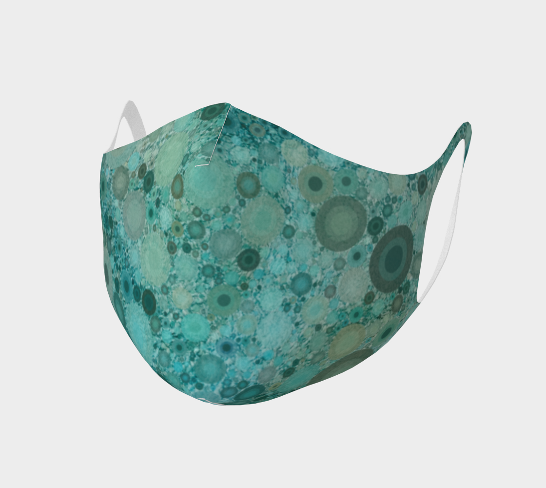 Mask with cool tones of mint green and aqua