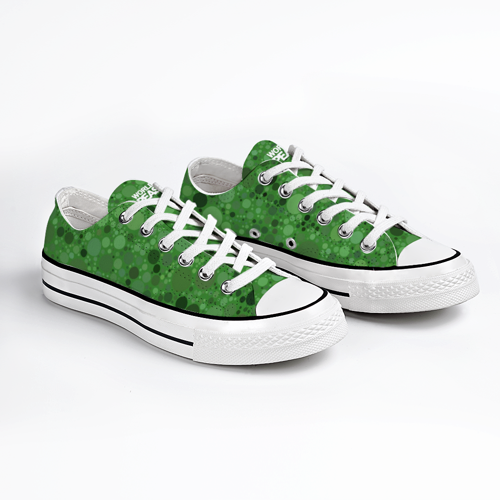 Cool sneakers with a pun - World Peas instead of World Peace