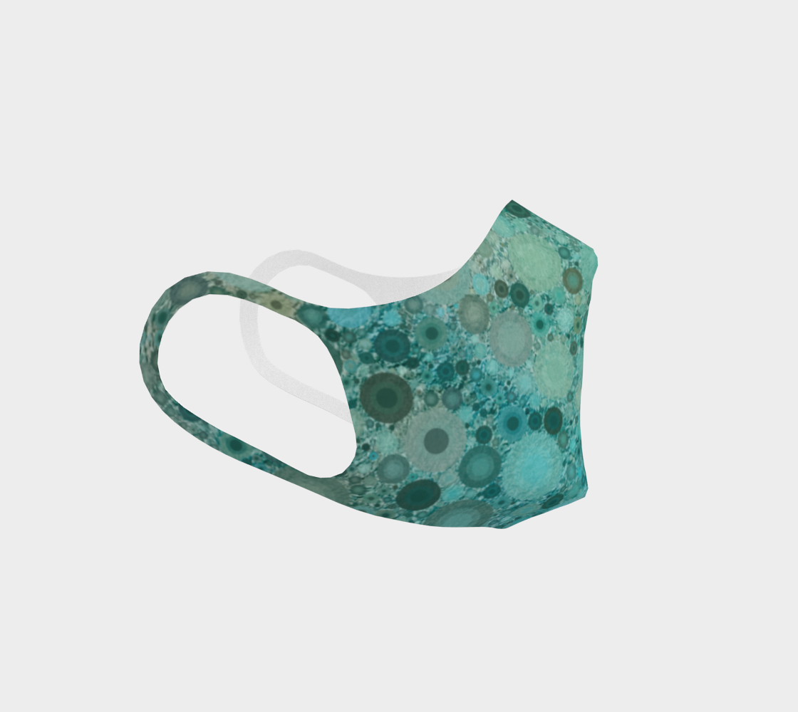 Mask with cool tones of mint green and aqua