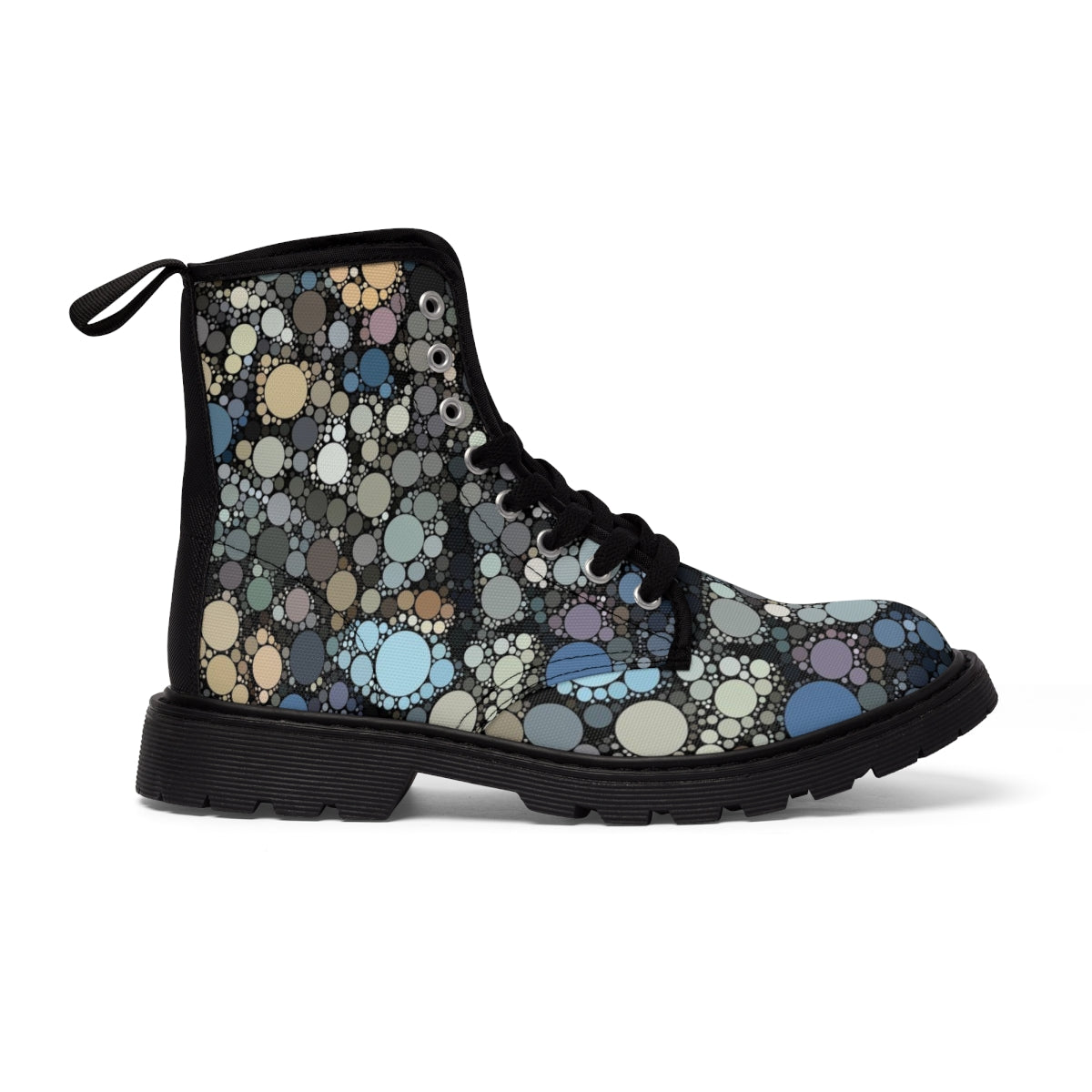 Festival boots with striking dot pattern over sides and back