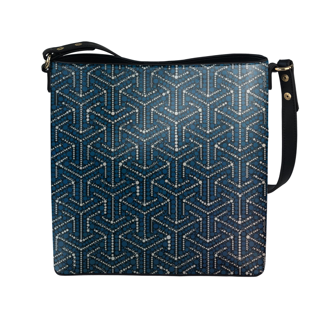 Shoulder bag with repeating interlocking Y shape