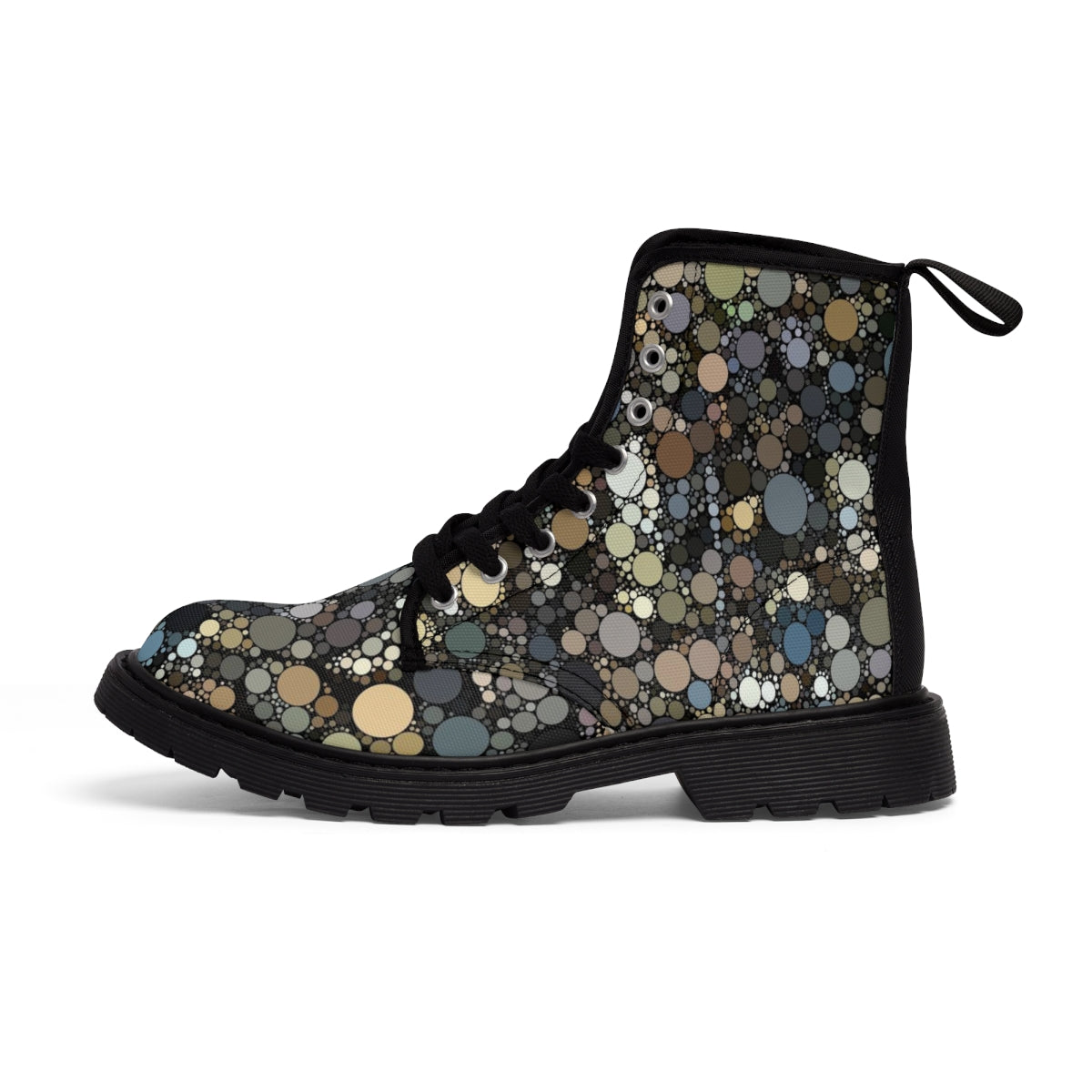 Festival boots with striking dot pattern over sides and back