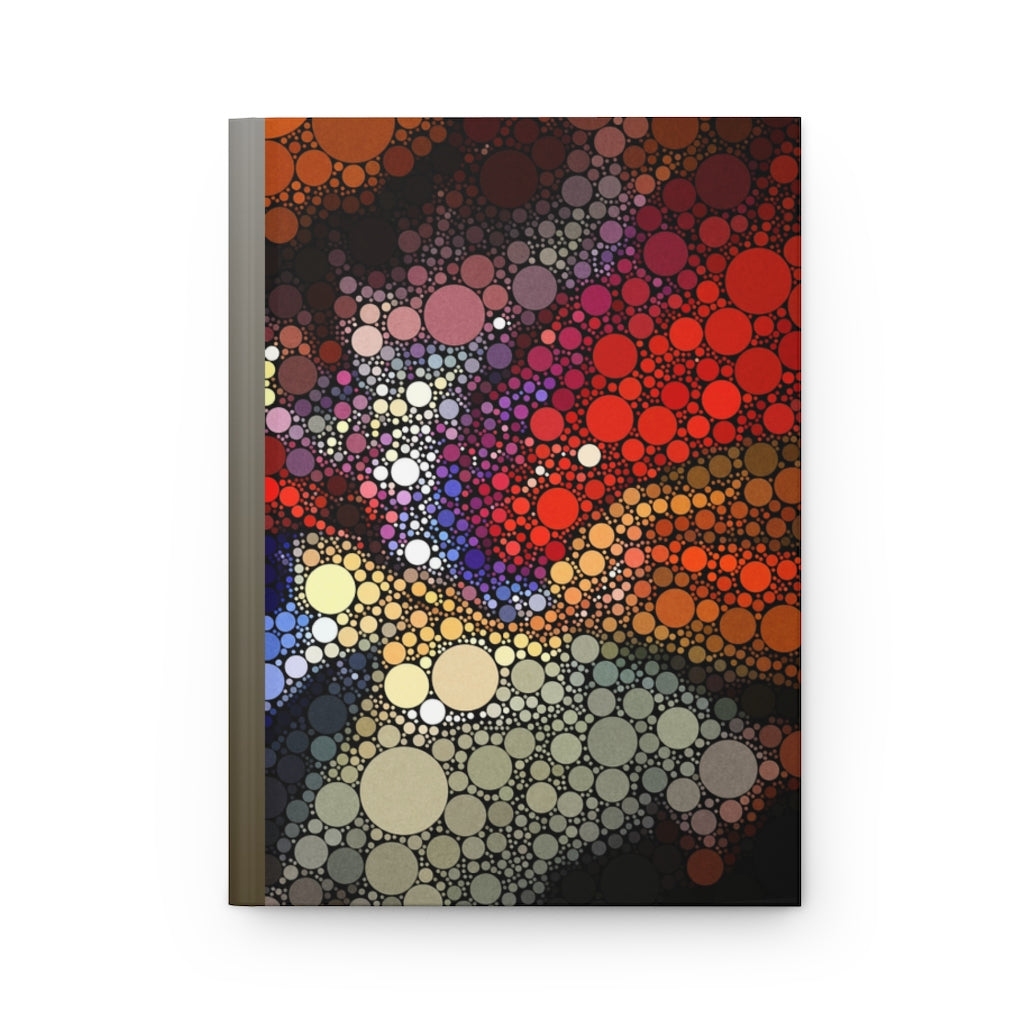 Hardback notebook with explosive dot pattern on cover