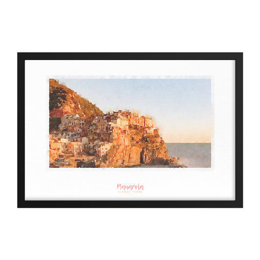 FRAMED PRINT Cinque Terre MANAROLA 16 Italy
