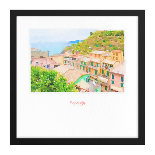 FRAMED PRINT Cinque Terre MANAROLA 19 Italy