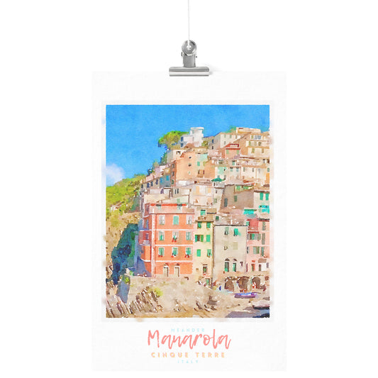 Poster with view of cliffside village Manarola 