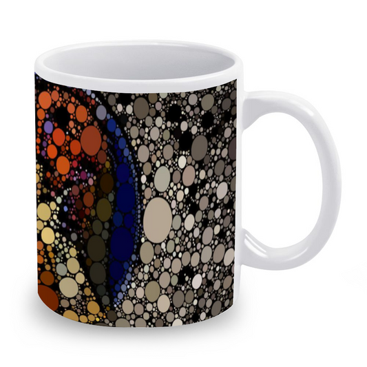 Mug with dot design right around