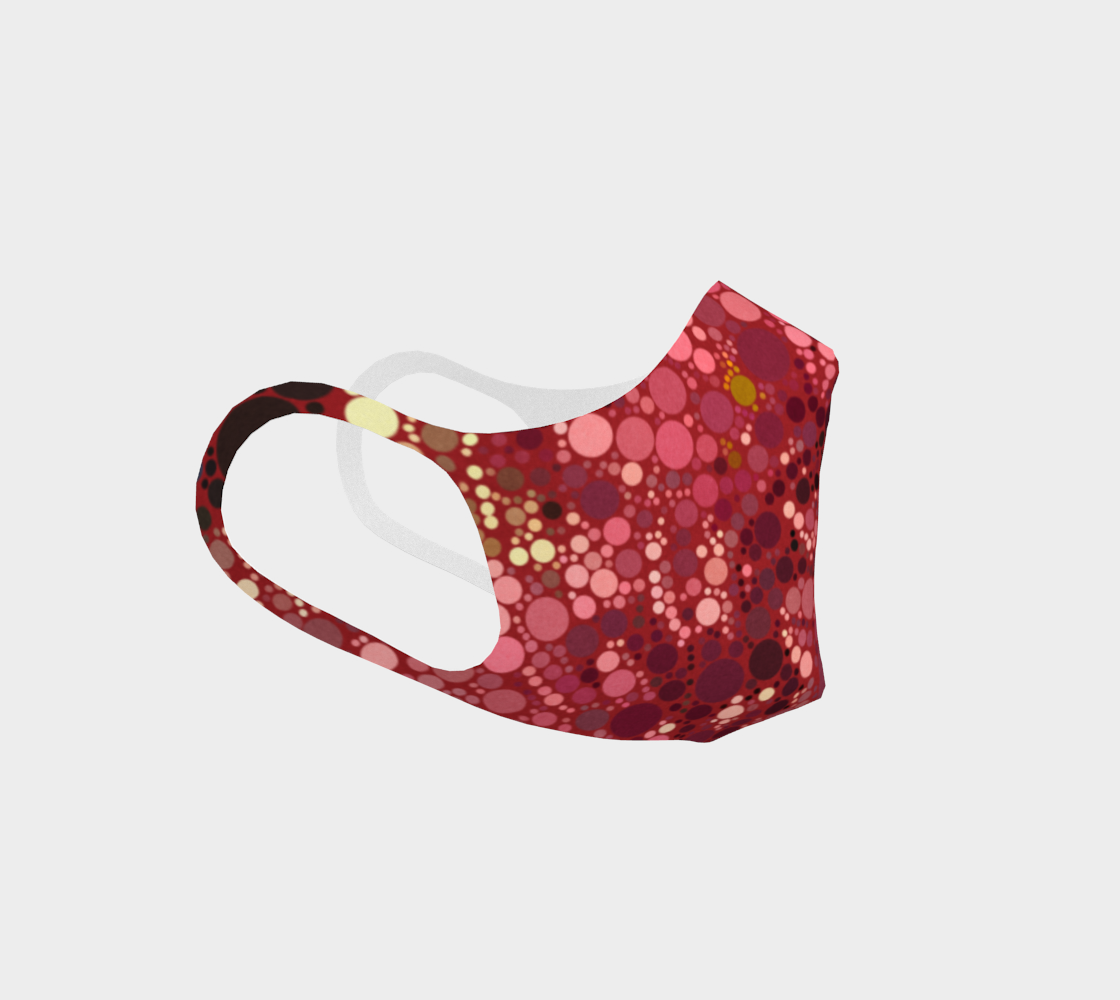 Mask with petal pattern of dots in hot pink palette