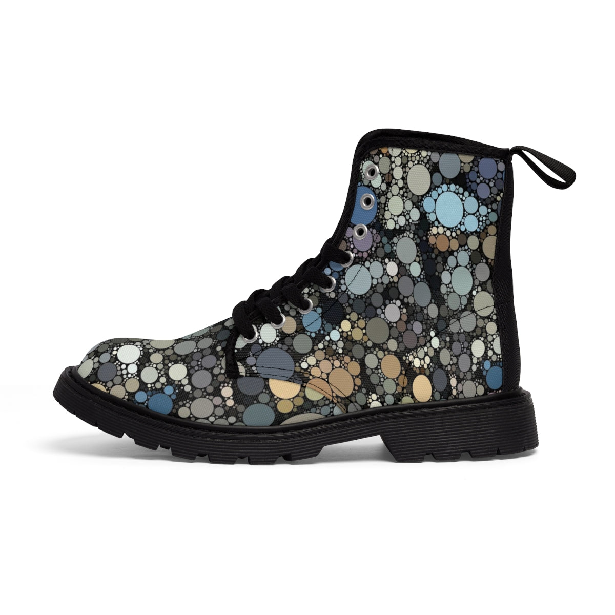 Festival boots with striking dot pattern over sides and back