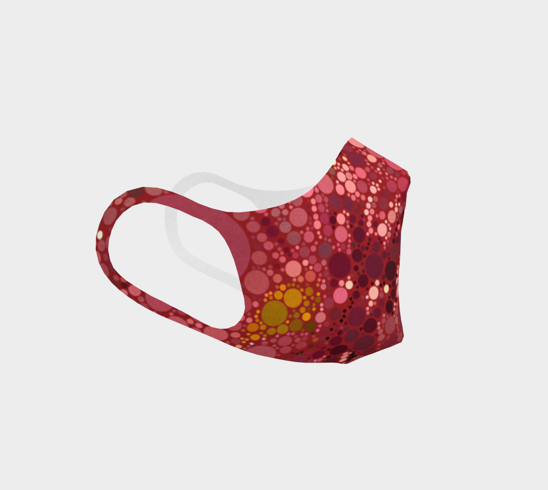 Mask with petal pattern of dots in hot pink palette