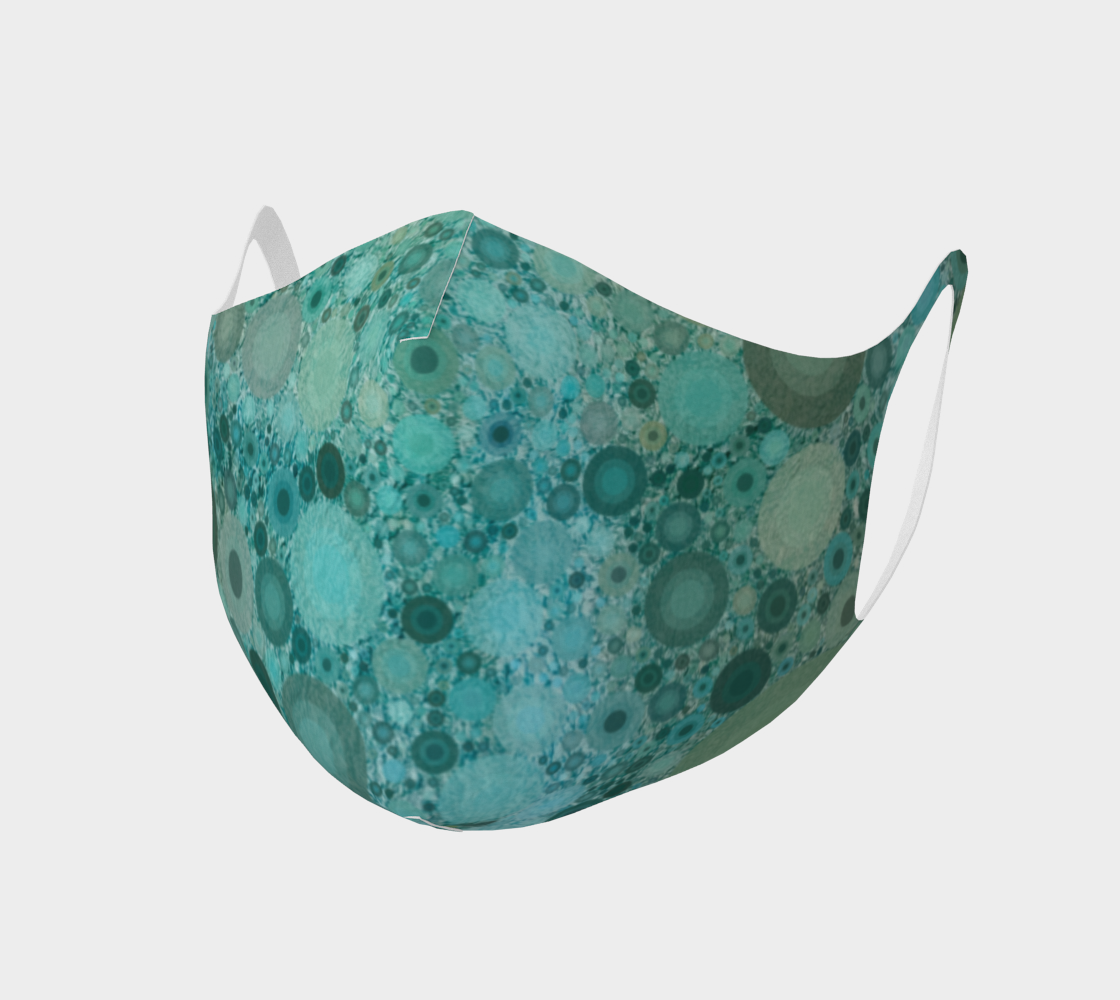 Mask with cool tones of mint green and aqua