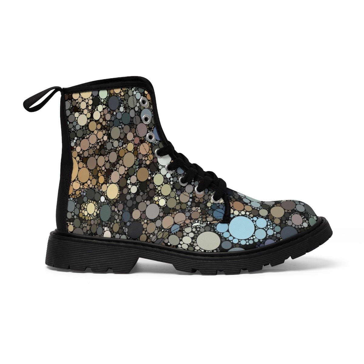 Festival boots with striking dot pattern over sides and back