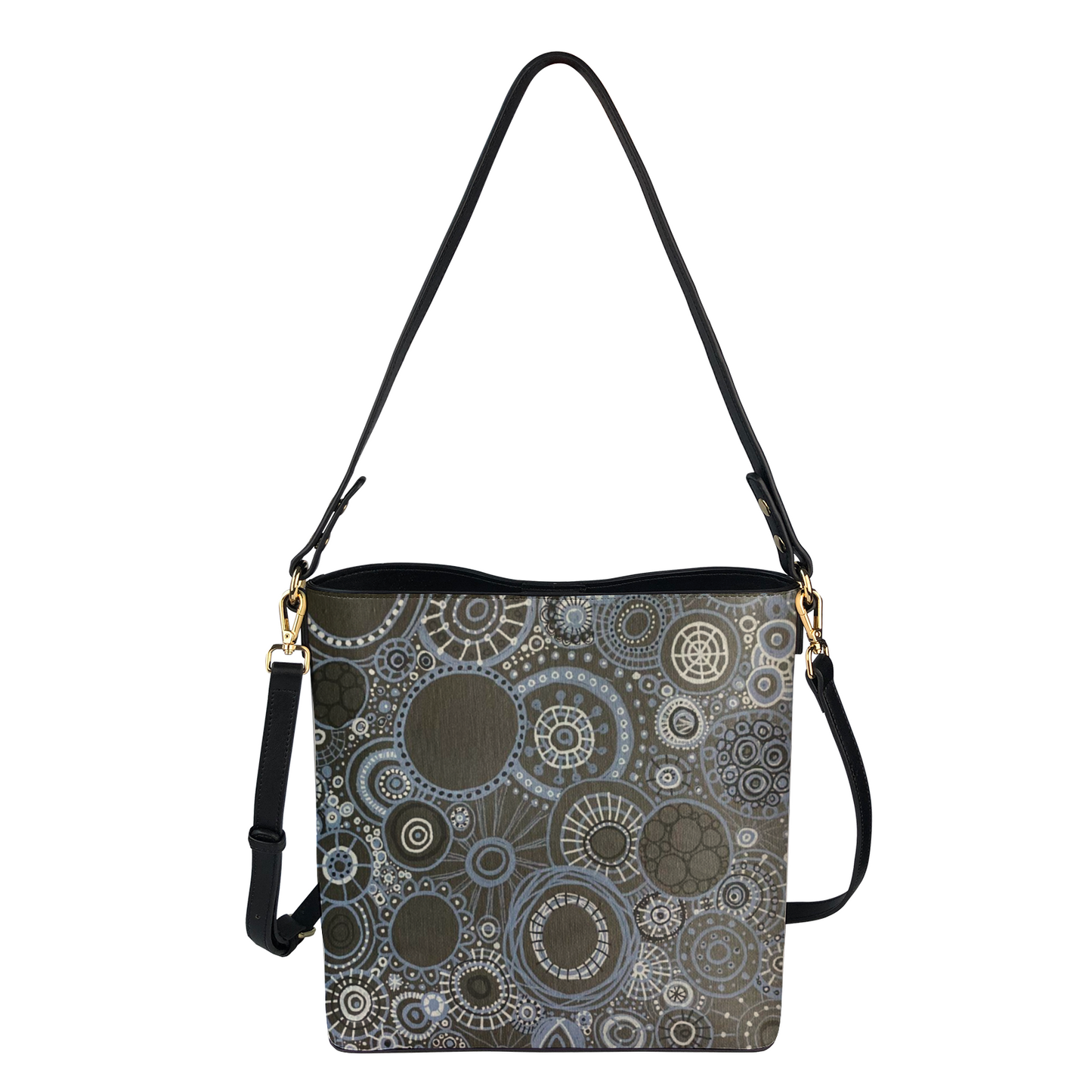 Shoulder bag with intricate monotone pattern