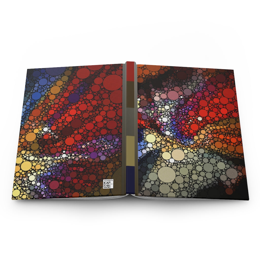 Spine - Hardback notebook with explosive dot pattern on cover