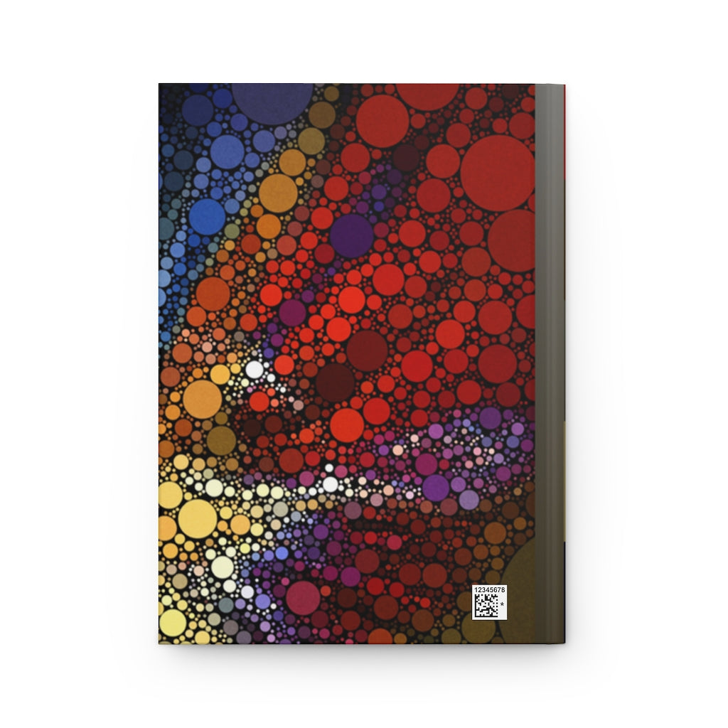 Back - Hardback notebook with explosive dot pattern on cover