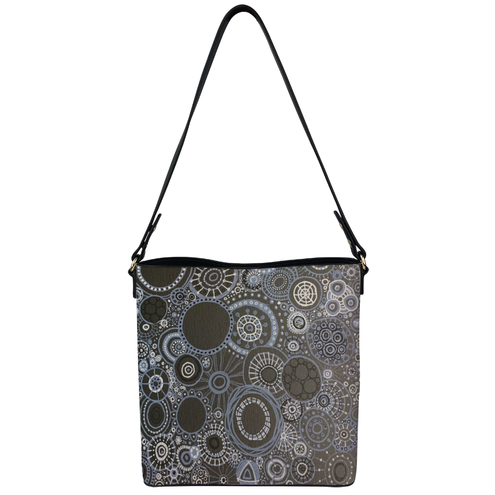 Shoulder bag with intricate monotone pattern